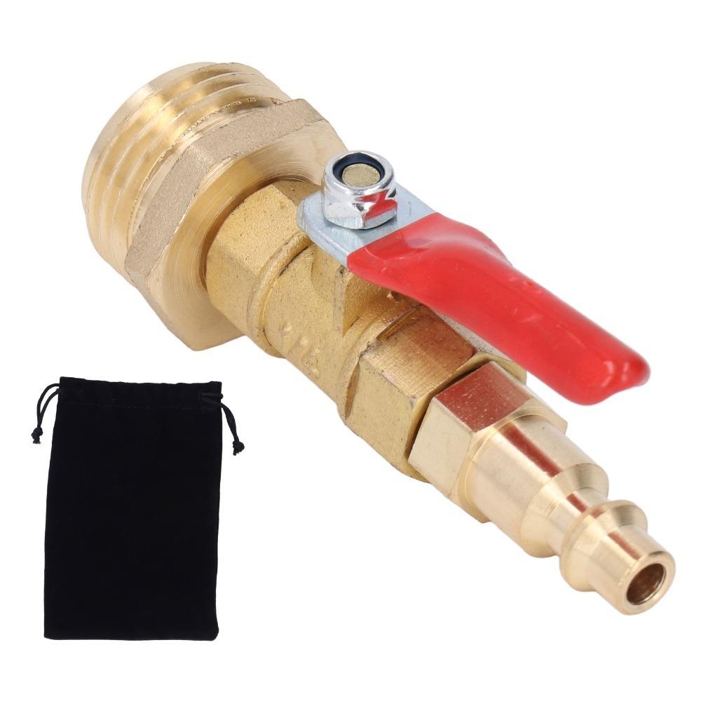 1/4in Male Brass Winterize Blowout Adapter Brass 3/4in Male GHT Thread Garden Irrigation Joints Male/Female Thread Ball Valve
