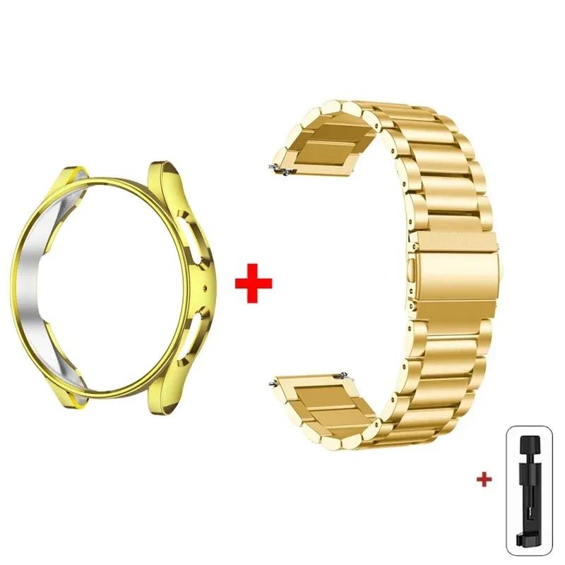 Band+Case for Samsung Galaxy Watch 7 6 5 4 44mm 40mm Classic 46mm 42mm Stainless Steel Bracelet Galaxy Watch 5 Pro 45mm Strap