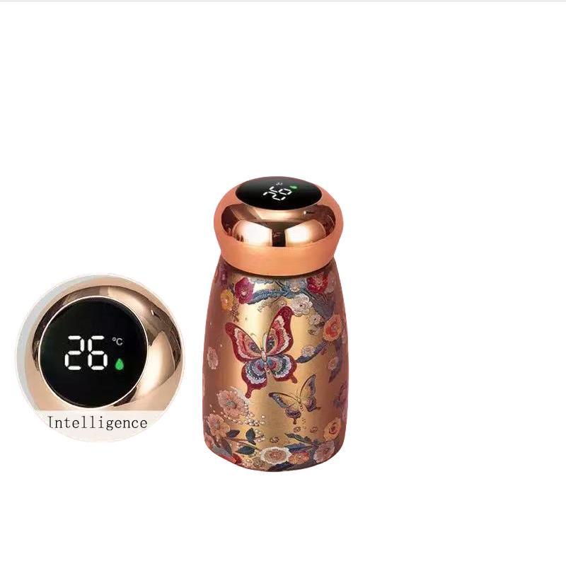 Retro Kleiner Pilz Edelstahl Thermos-Wasserbecher Intelligente Temperaturanzeige Kleine Thermoskanne Wasserkocher
