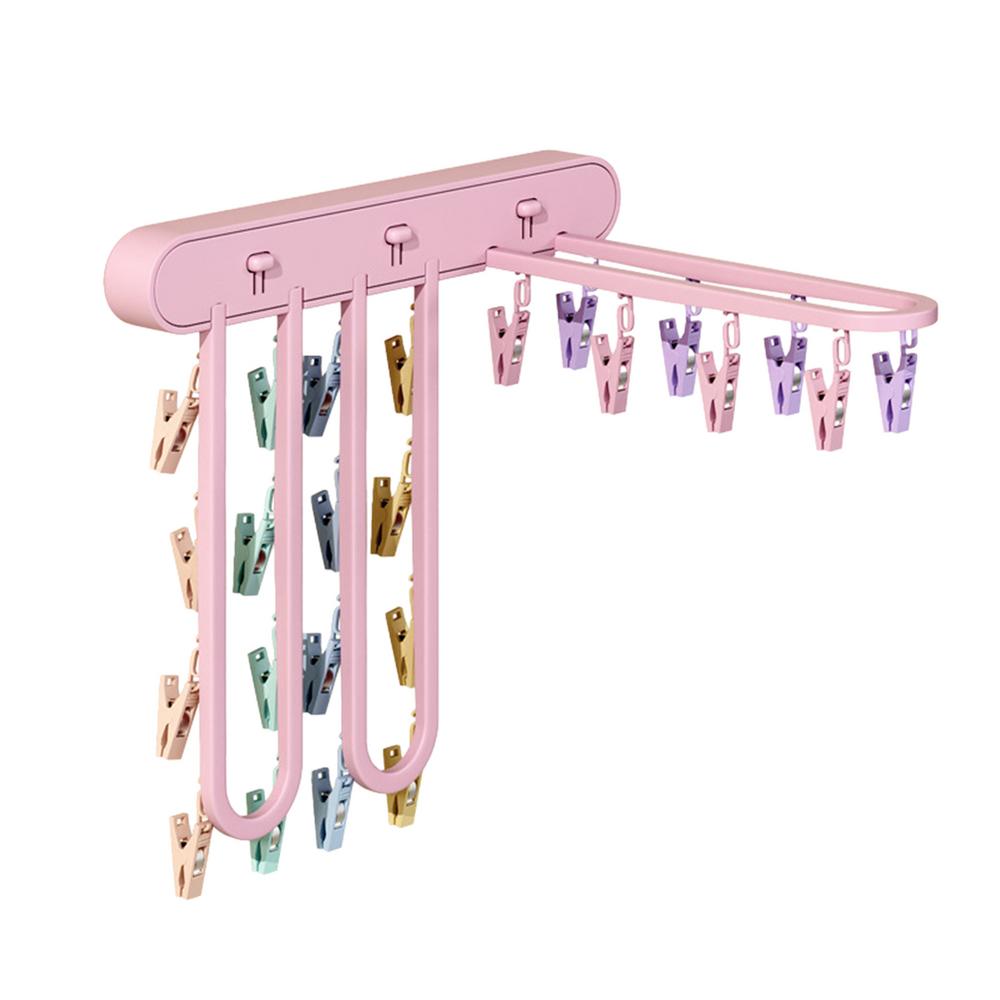 

Underwear Hanger Wall Mounted Foldable Clothes Rack Laundry Hanger Dryer Space Saving Drainage Heavy Duty Clothes Hanger For Bab рожевий