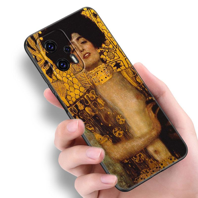 Art Gustav Klimt Black Silicone Phone Case For Xiaomi POCO X3 X4 NFC F5 M3 M4 M6 X5 X6 Pro F3 F4 GT 5G C55 C65 M5