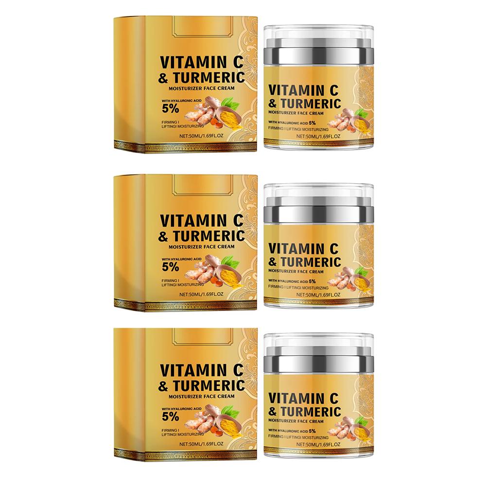 

Увлажняющий крем для лица с витамином С и куркумой, осветляющий темные пятна и морщины, придающий коже сияние, упругость и подтянутость, устраняющий тусклость. 3pcs