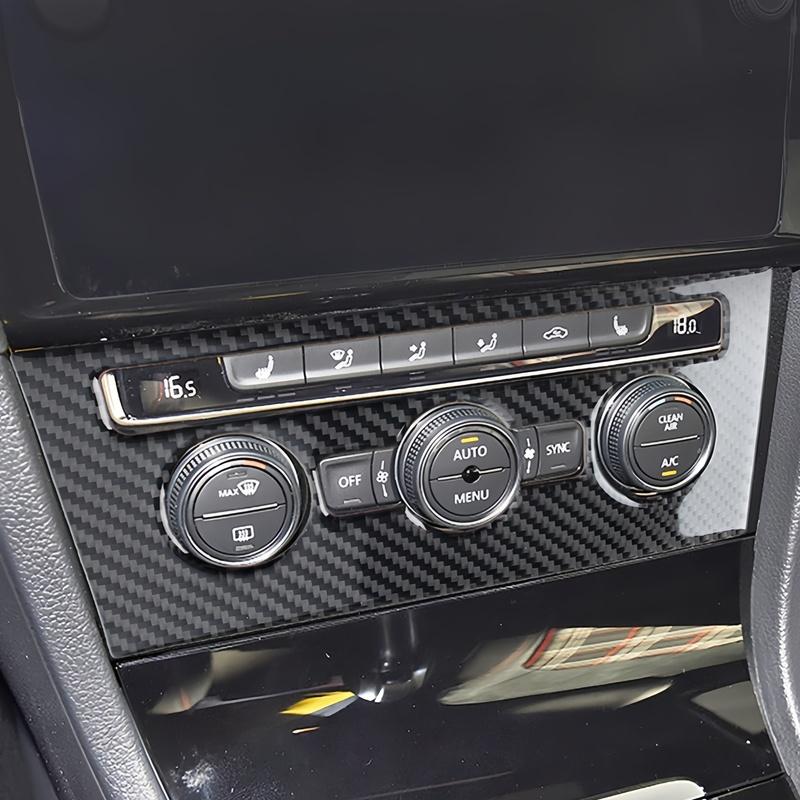 For VW Golf 7 GTI Mk7 14-19 Carbon Fiber Car Center Control Air Conditioning Control Panel Trim Cover Decor Sticker Auto Zubehör