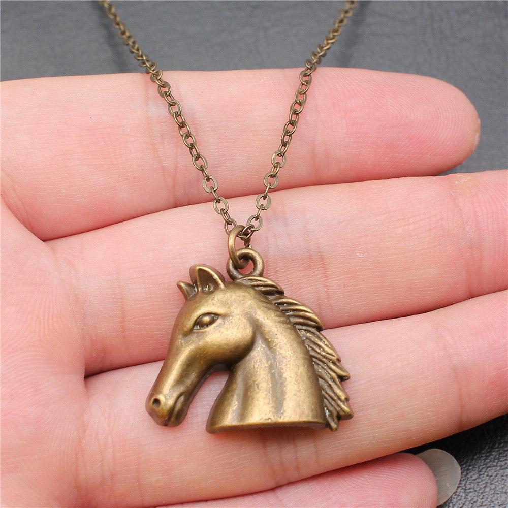 Unicorn Horse Fantasy Pendant Antique Bronze Metal Women Choker Necklace High Quality Gift