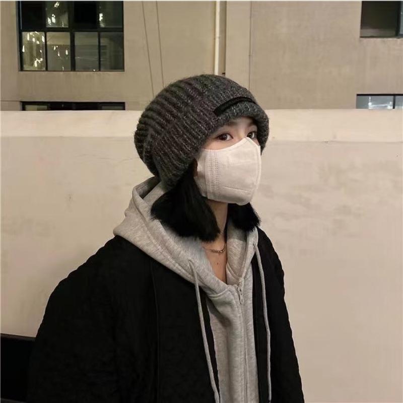 Hairline Hat Dámská zimní pletená teplá čepice, čepice odolná proti chladu a větru