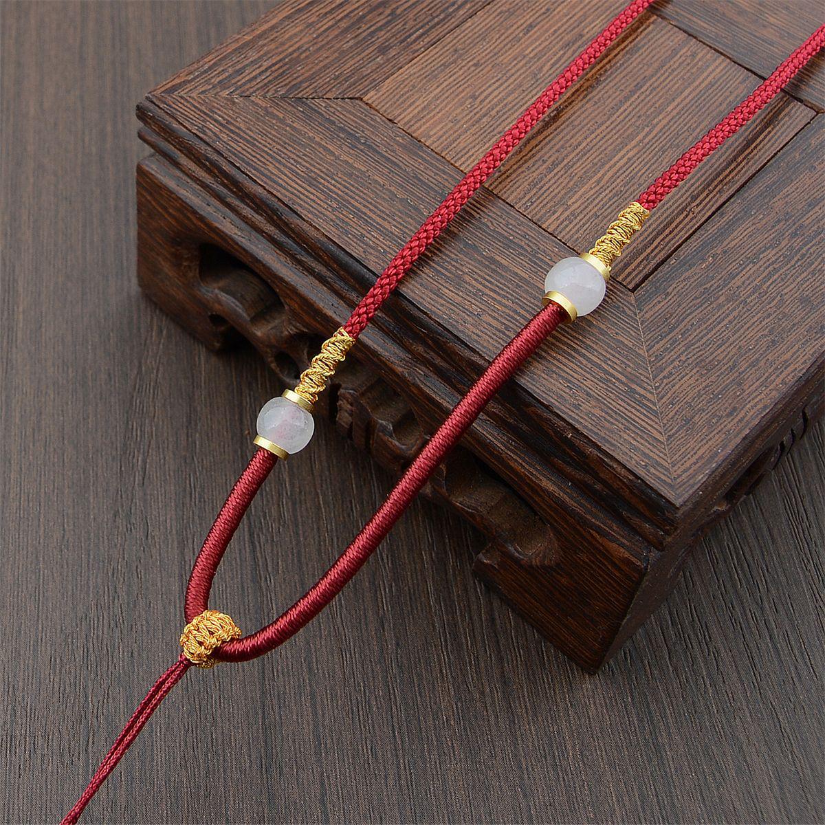 Elegant Hetian Jadeite Jade Pendant Necklace with Braided Lanyard