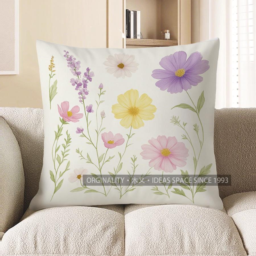 

Home Decor Butterflies And Flowers Floral Pattern Pillow Pattern Cushion Cover Suitable For Sofa Bedroom Car Pillow Cover 40x40cm