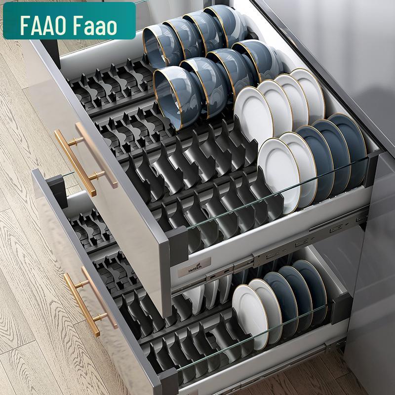 Kitchen Dish Drying Rack with Cutlery Holder and Drawer Organizer