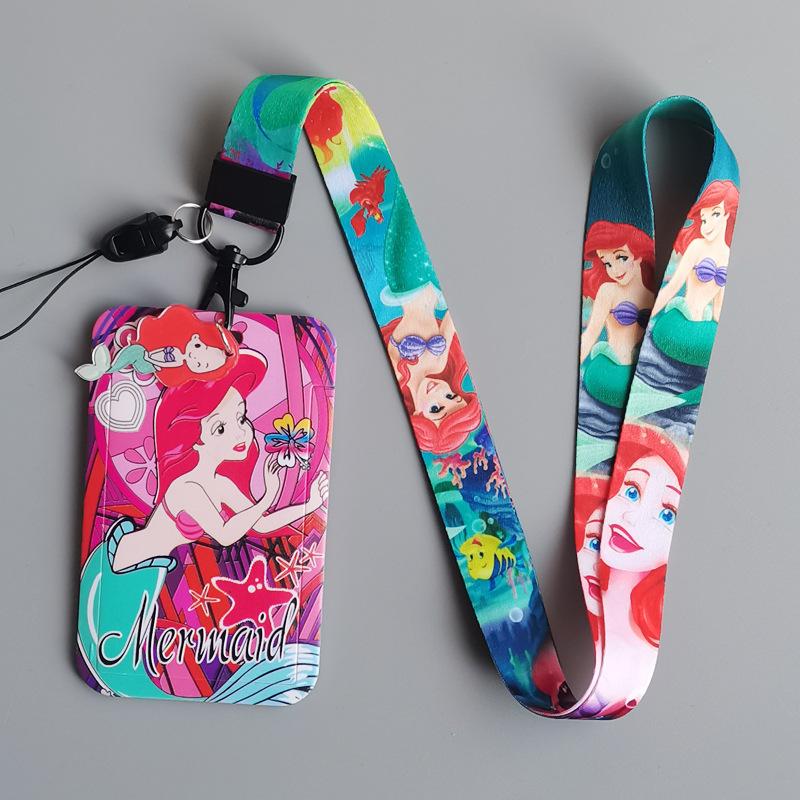 Cartoon Princess Long Rope, ID Cover, Student Card, Subway Bus Card, Work Permit Cover, Access Control Card, Anti-lost Card Cover, Pendant.
