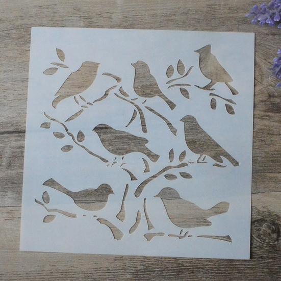 DIY Craft Bird Stencil Wall Painting Scrapbook Album Decorative Emboss Card