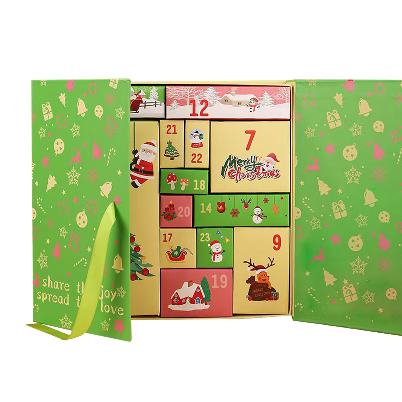 

Christmas Advent Calendar Box DIY Filling Boxes for Girl 24 Days Countdown Calendar Surprise Box 2025 New Year Christmas Gift As Shown зелений