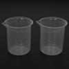 Wresetly Kitchen Lab Visual Beaker, Clear Plastic Measuring Cup Thickener, 200mL Jug with Cap, Pack of 2