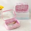 Stylish See Through Butterfly Bowknot Beauty Bag Storage Container with Bows For Organizing Skincare Products
