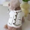 Dog Tweed Jacket – Faux Pearl Floral Buttons, From Korea