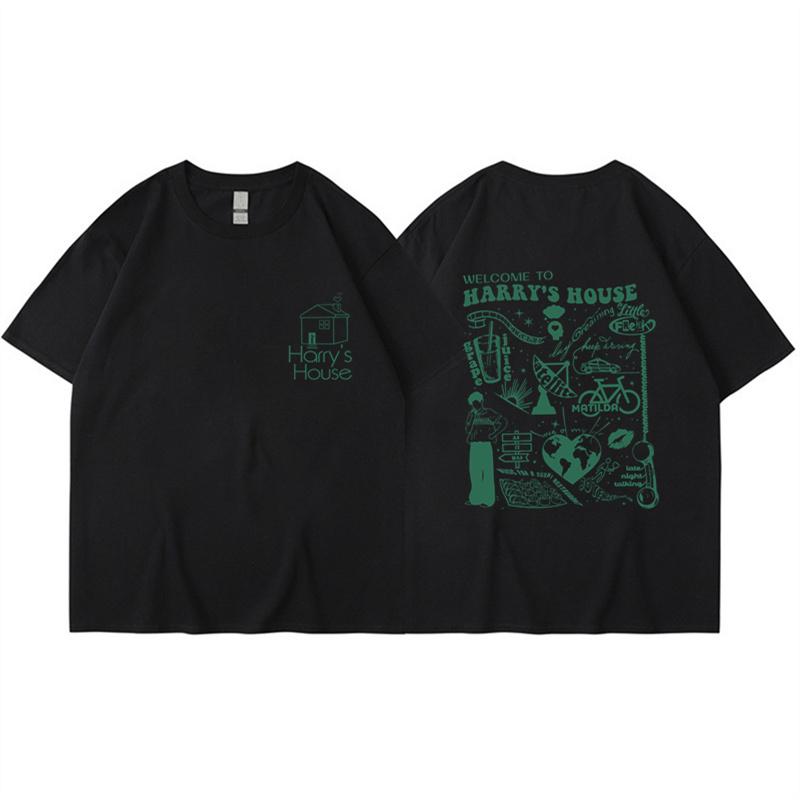 Harrys House Love on Tour Tshirt 100 Cotton Shirts Lovely Cartoon Print Tshirt Fashion Mens Clothes Summer Oversized T Shirt