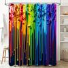 Brightly Colored Waterfall Shower Curtain Rainbow Bathroom Decor For Kids Or Teens!
