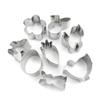 Stainless Steel Easter Cookie Cutter Set, 10-Piece Baking & Fruit Molds
