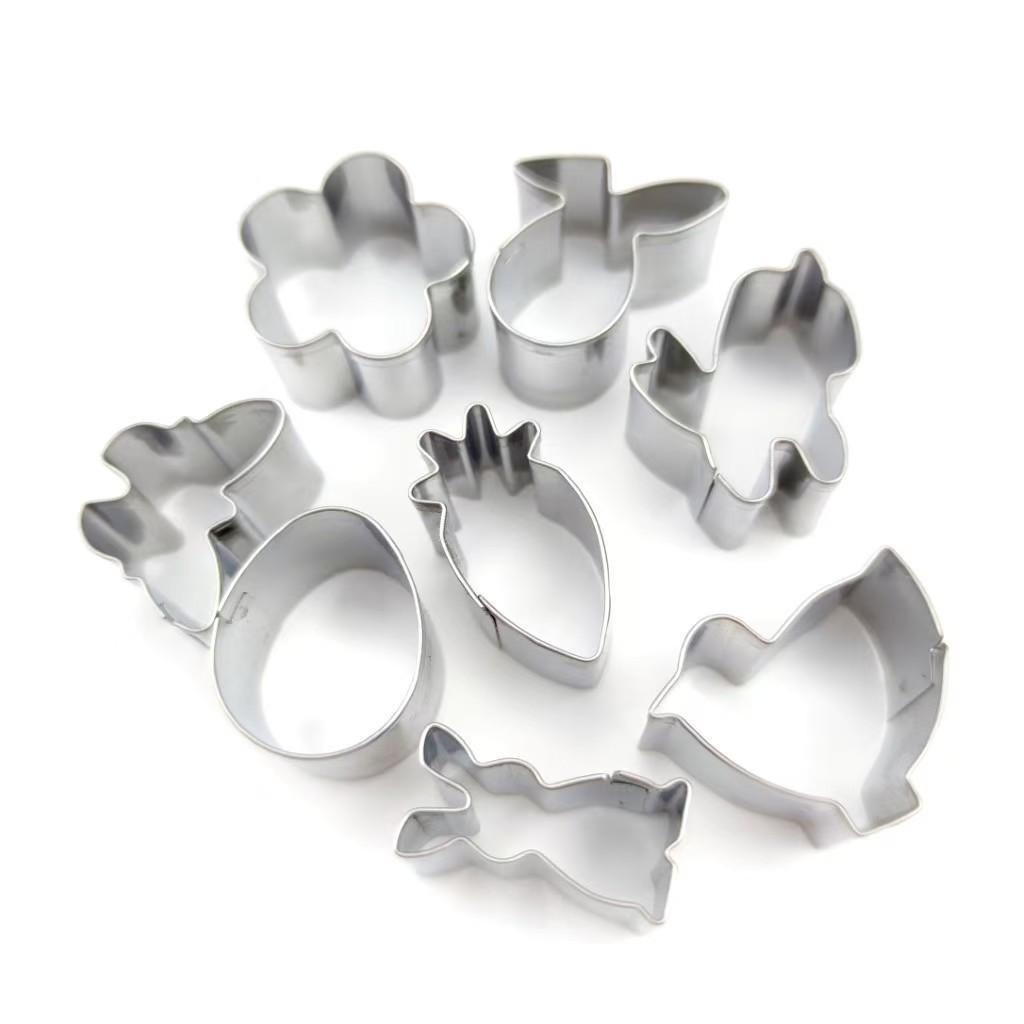 Stainless Steel Easter Cookie Cutter Set, 10-Piece Baking & Fruit Molds