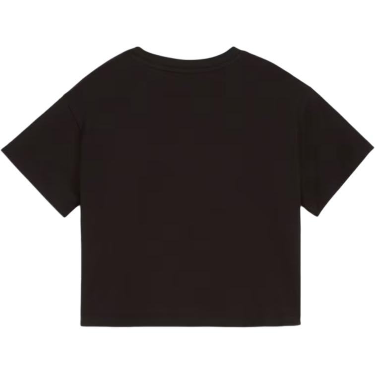 Puma Powershorts T-Shirt Round Neck Pullover Short Sleeve Kids Tops Black 679853-01
