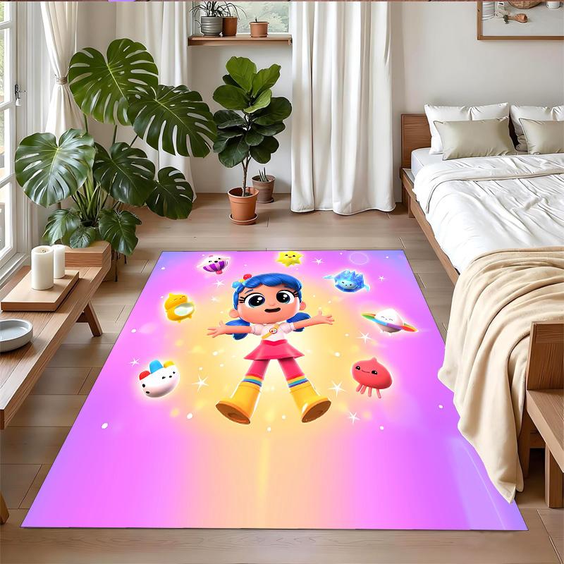 Anti‑Slip Crystal Velvet Floor Rug, True And The Rainbow Kingdom Design Carpet for Indoor Living Bedroom Home Decoration