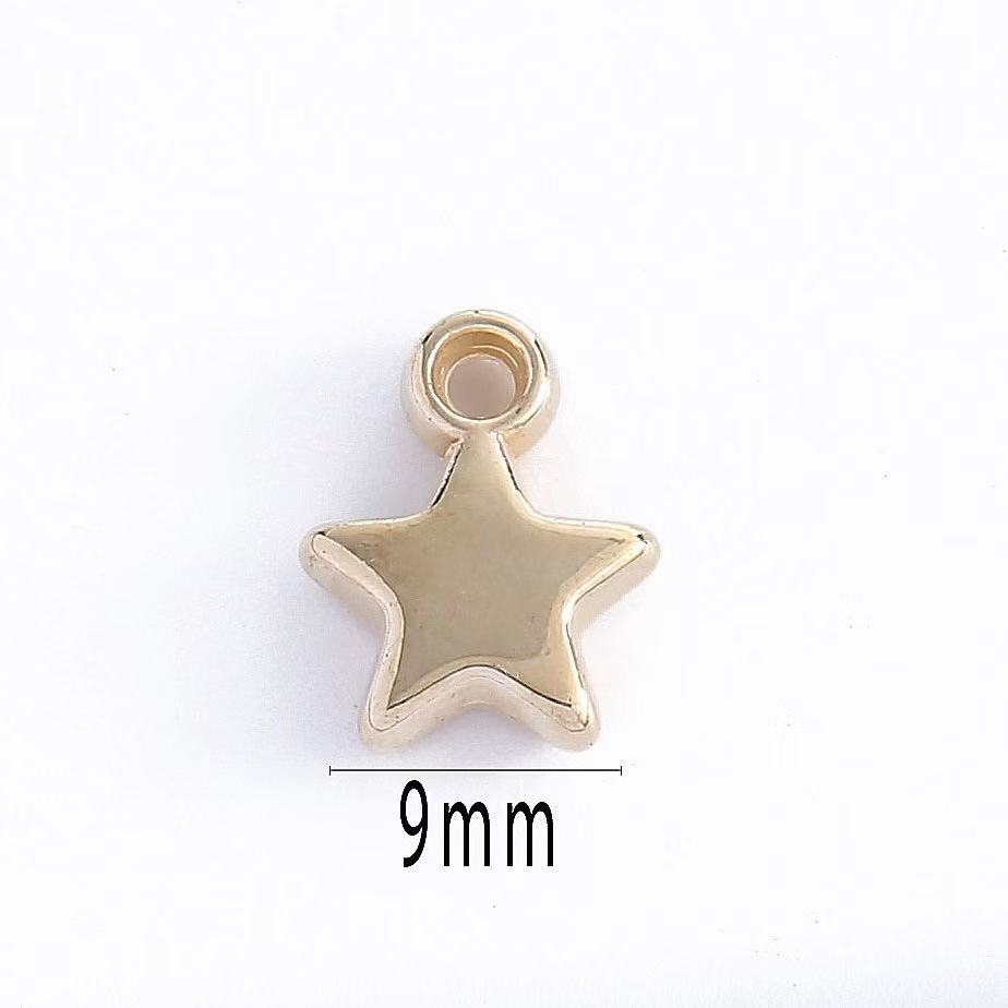 Electroplated CCB Five-Pointed Star Pendant, ABS Plastic DIY Jewelry Accessory for Bracelets & Necklaces.