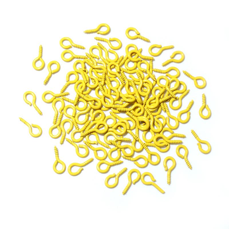 200Pcs/lot 8*4mm Colorful Small Tiny Mini Eye Pins Eyepins Hooks Eyelets Screw For DIY Jewelry Making Supplies Accessories