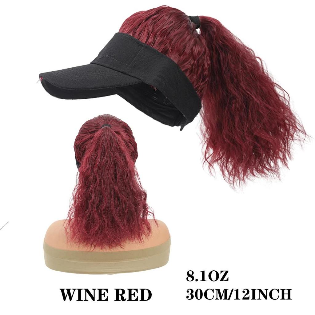 Verstellbare Baseballmütze für Damen, Perücke mit lockigem Pferdeschwanz, sportlich-stylische Synthetikkappe für alle Haarverlängerungen