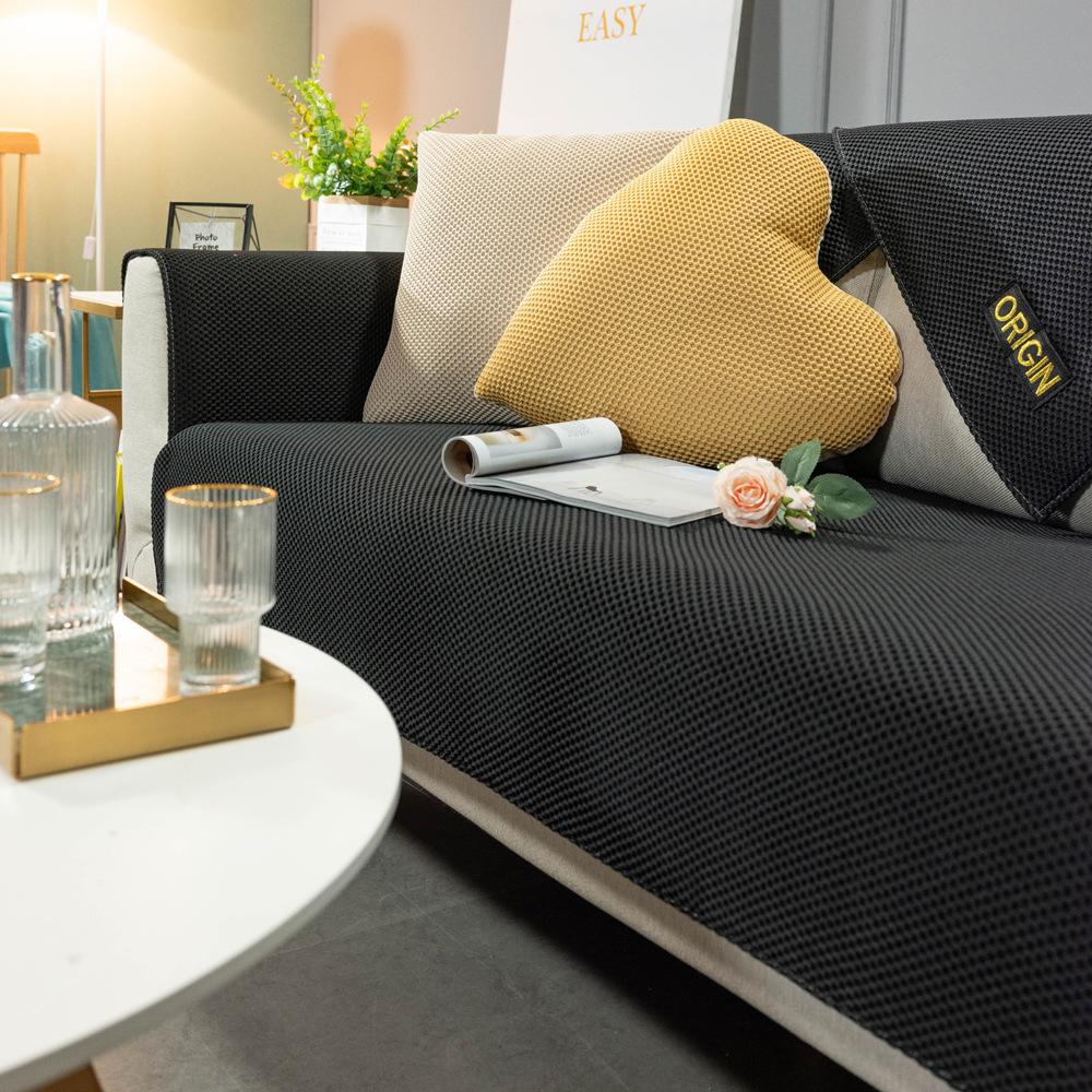 

Летняя подушка для дивана Американская легкая роскошь Четыре сезона Универсальная Нескользящая лента Силиконовая полоска Кожаный чехол-накидка Полностью закрытый 70X70