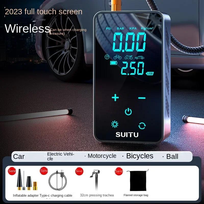 

Portable car wireless air pump, electric pump for cars and motorcycles, automatic air inflation and charging for car tires