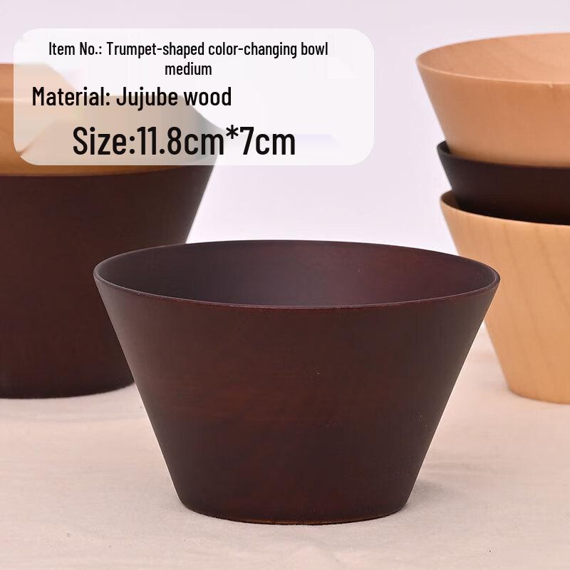 

ZISIZ Solid Wood Anti-Scald Rice and Soup Bowl