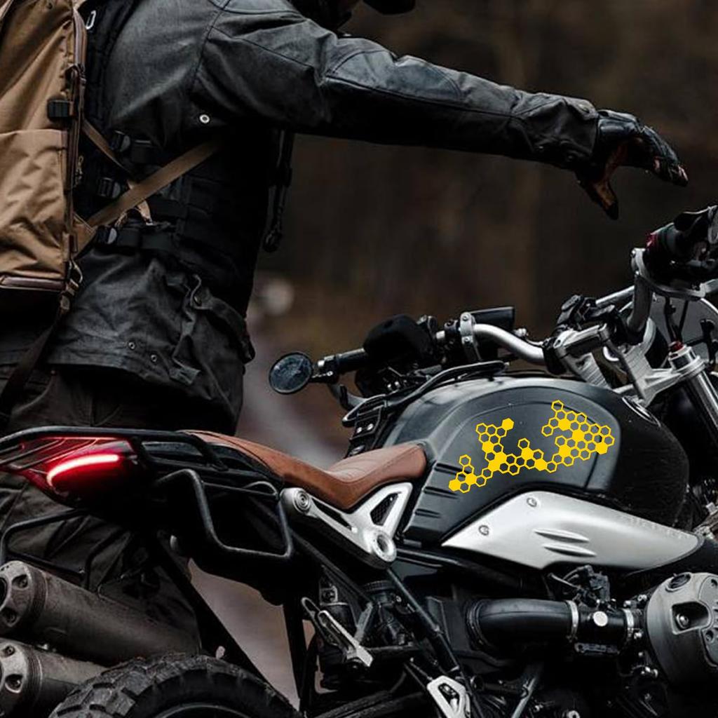 Motorcycle Stickers and Decals, Motorcycle Hexagon Stickers | Vista Printed Motorcycle Modified Honeycomb Shape