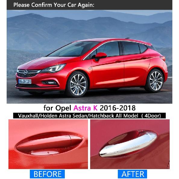 Conjunto de acabamento para maçaneta de porta cromada, acessórios para carro opel astra k 2016 2017 2018 vauxhall holden sedan hatchback
