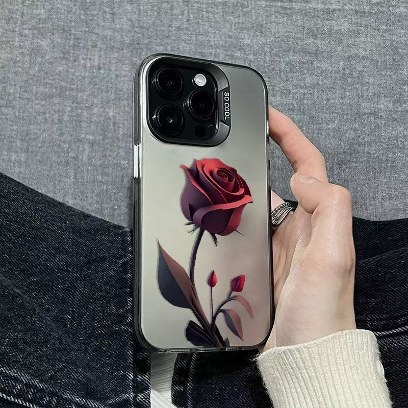 The new dark red rose is suitable for iphone17 mobile phone case Apple 15promax/14/13pro/12 Europe, America and 16.