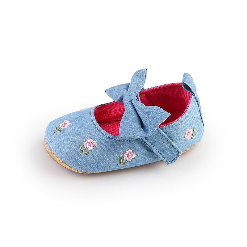 Embroidered Baby Girl Soft Sole Shoes, 3-6 Months