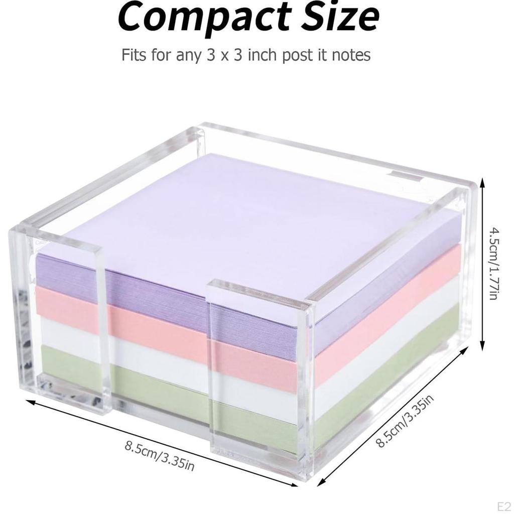 Acryl Haftnotizhalter mit 4 Blöcken Notizblock Geschenk Memo Spender Schreibtischorganizer für Büro