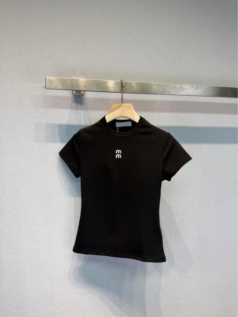 Nanyou Women's Slim Fit Cotton T-shirt with Embroidered Logo