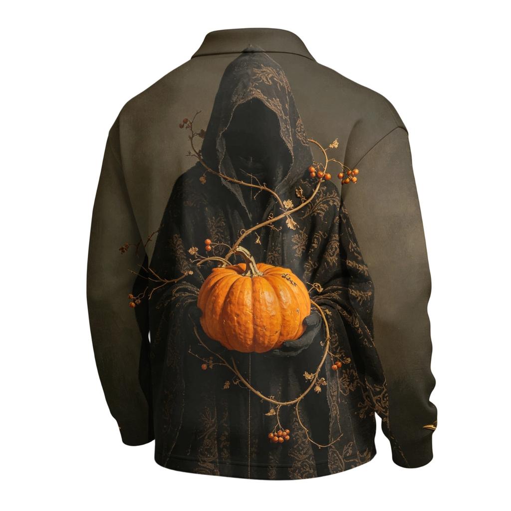 Men's Halloween Long Sleeve Button-Up Shirt