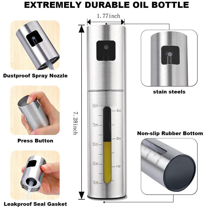 Bbq Baking Olive Oil Spray Bottle 304 Stainless Steel Oil Spray Bottle Vinegar Spray Bottles Bq Sprayer Seasoning Bottle Kitche