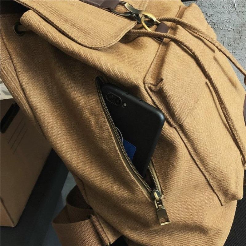 Женский рюкзак Ретро Холщовая сумка Дорожный рюкзак Студенческая школьная сумка — фото 4