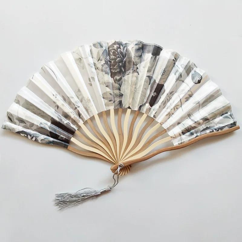 Ancient Style Ink Painting Folding Fan Japanese Style Female Chinese Style Classical Hanfu Folding Fan Dance Fan Silk Fan Summer