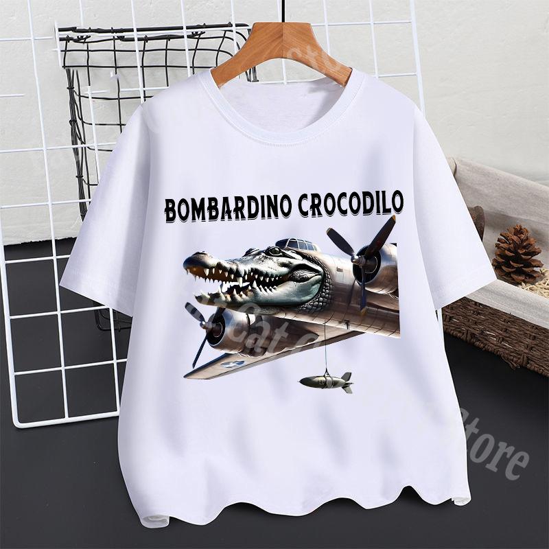 2025 Tralalero Tralala T-shirt Boys Summer Tungtung Sahur Brainrot Short Sleeve Children Anime Figures Tees Tops Kids Clothes Gift
