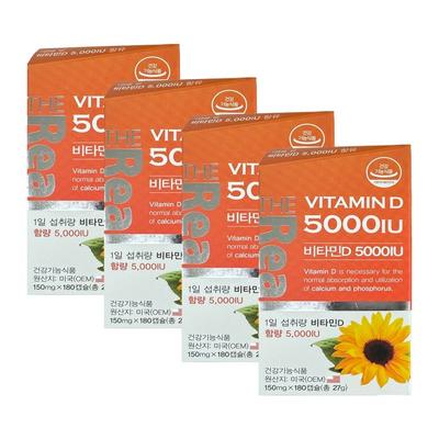The Real Vitamin D 5000IU, 180 Tablets, 4 Units