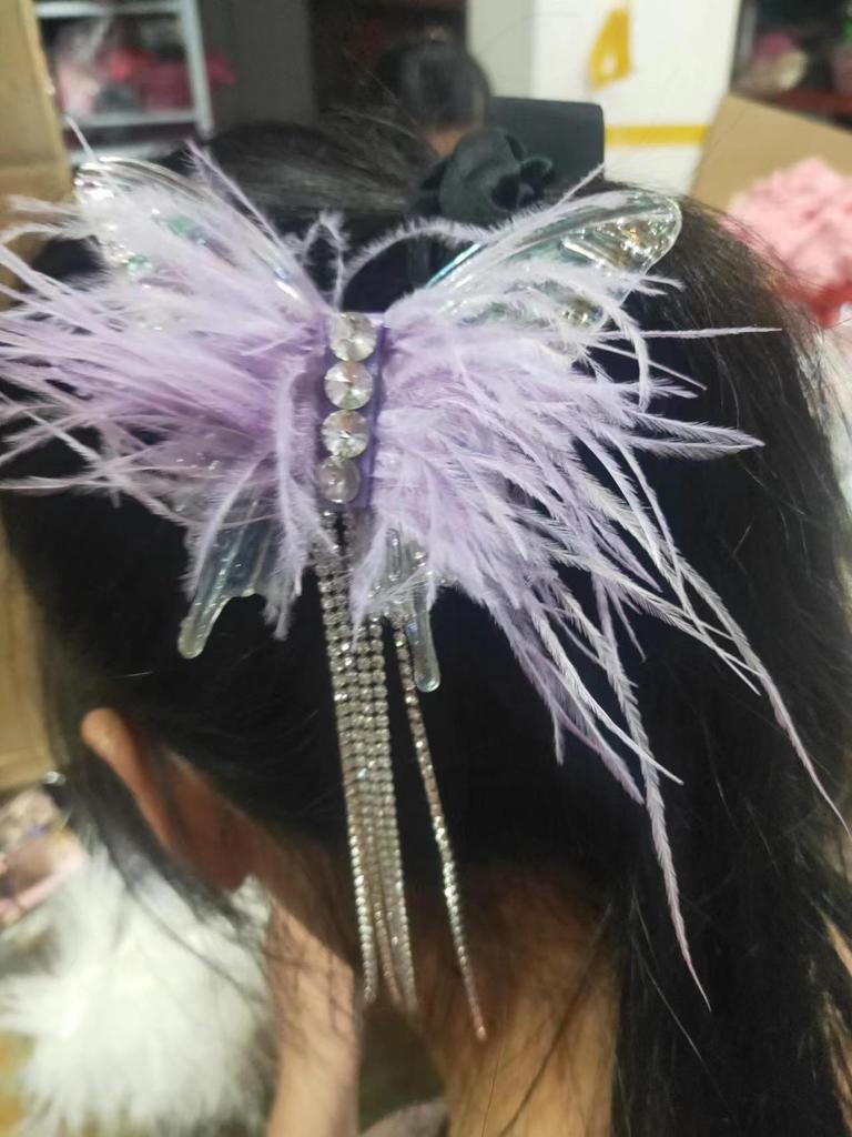 2023 Children's 3D Butterfly & Mermaid Princess Hair Clips - Feather Hairpins & Baby Headwear Accessories