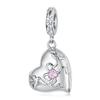 WOSTU Valentine Series 925 Silver Love Heart Charms Key Pendant Murano Glass Bead Fit Bracelet Jewelry Making Gift For Lover Her
