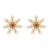 European & American Christmas Snowflake Earrings: Women's Fashion Diamond Pearl Studs