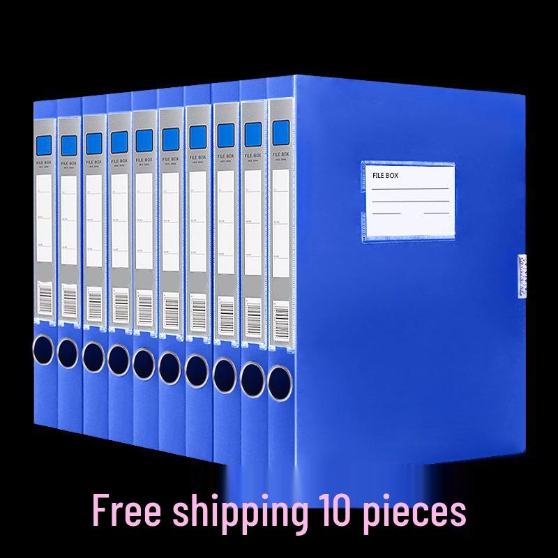 Set of 10 Foldable Plastic A4 Archive Boxes for Documents - Sizes 2cm, 3.5cm, 5.5cm, 7.5cm.
