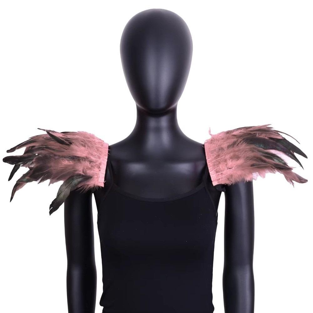 Elastic Ball Shawl Gothic Style Performance Shawl Simple Feather Shoulder Badge Performance