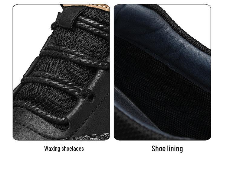 Men's Genuine Leather Large Size Outdoor Work Shoes, Non-Slip Wear-Resistant Thick Sole with Velvet Lining (Sizes 46-50).