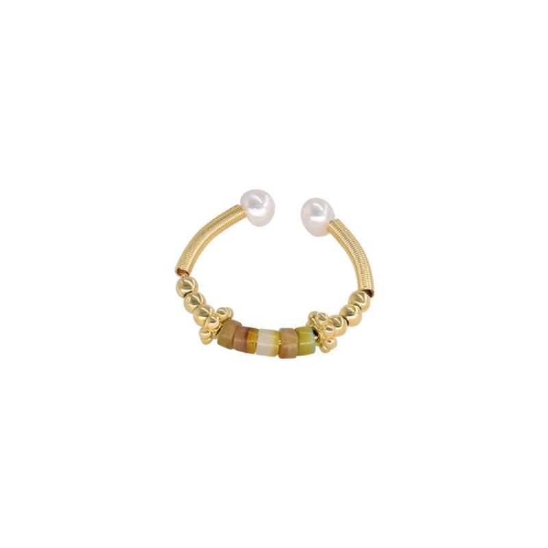 Chic Open Fashionable Adjustable Womens Ring Unique Geometric Shape In Copper