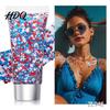 High Shine Face Gel Independence Day Body Glitter Gel Patriotic Red White Blue Hair Glitter Holiday Makeup Waterproof Sparkling Sequins for